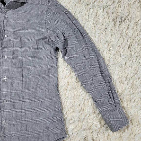 Pini Parma Classic Gray Linen Shirt Made In Italy Size 15 Neck - Picture 5 of 16